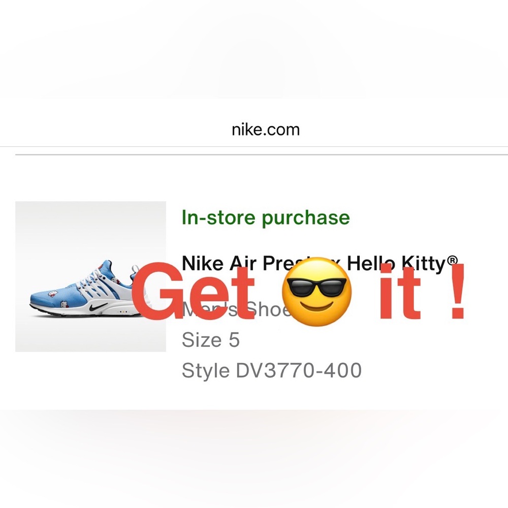 Nike Air Presto x Hello Kitty Men's Shoes Size M 5 | 5 Y | W 6.5 DV3770-400 - Picture 12 of 12